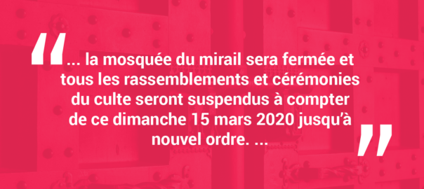 Fermeture de la mosquée